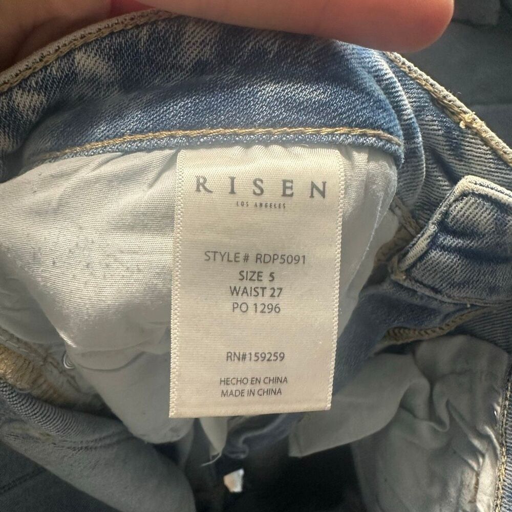 Risen distressed acid wash straight leg 5/27 boutique jeans - Picture 3 of 4